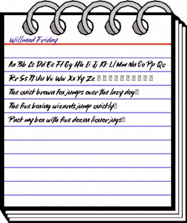 Willmad Friday Regular animated font preview