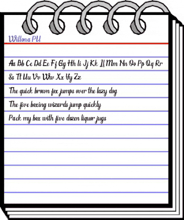 Willona - PU Regular animated font preview