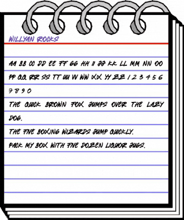 Willyan Rocks Regular animated font preview