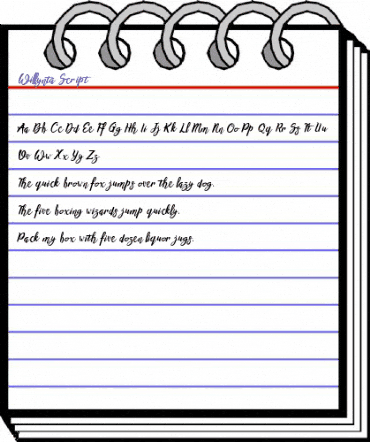 Willynta Script Regular animated font preview