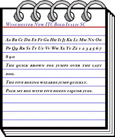 Winchester New ITC Bold Italic animated font preview