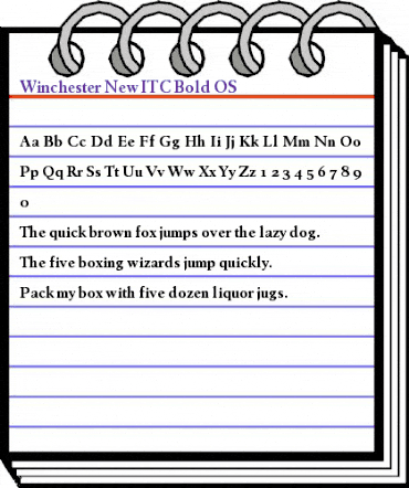 Winchester New ITC Bold animated font preview