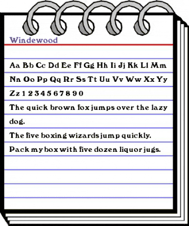 Windewood Regular animated font preview