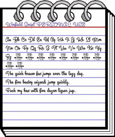 Winfield Script PERSONAL USE Regular animated font preview