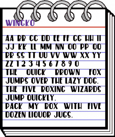 Wingko Regular animated font preview