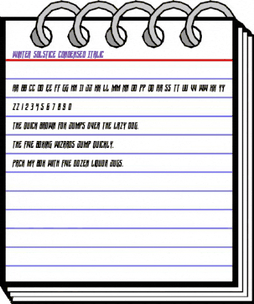 Winter Solstice Condensed Italic Condensed Italic animated font preview