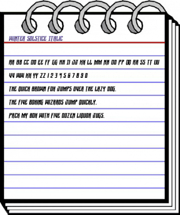 Winter Solstice Italic Italic animated font preview