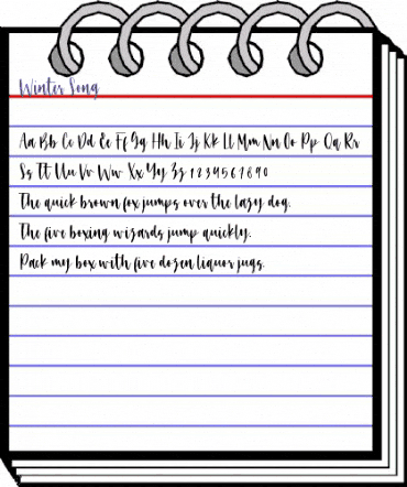 Winter Song Regular animated font preview