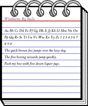 Winthorpe Italic animated font preview Winthorpe Italic animated font preview