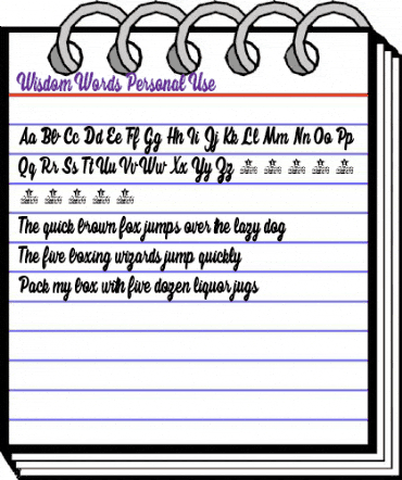 Wisdom Words Personal Use Regular animated font preview