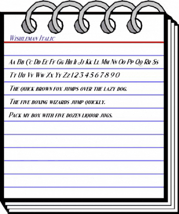 Wishleman Italic Regular animated font preview