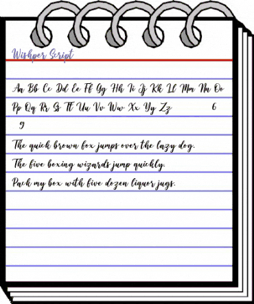 Wishper Script Regular animated font preview