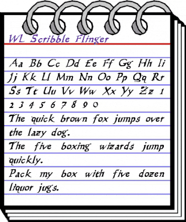 WL Scribble Flinger Regular animated font preview