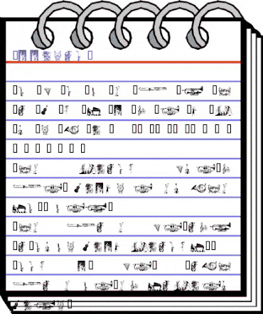 wmmusic2 Regular animated font preview