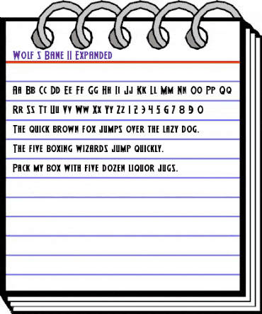 Wolf's Bane II Expanded Expanded animated font preview