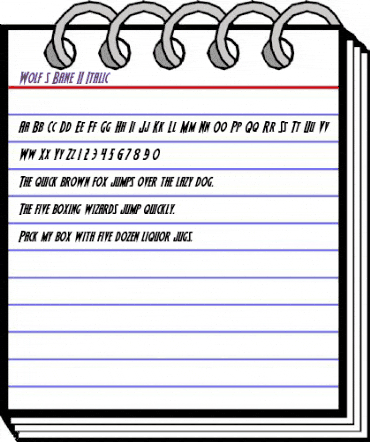 Wolf's Bane II Italic Italic animated font preview