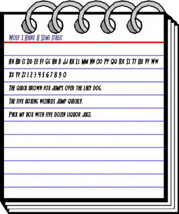 Wolf's Bane II Semi-Italic Semi-Italic animated font preview