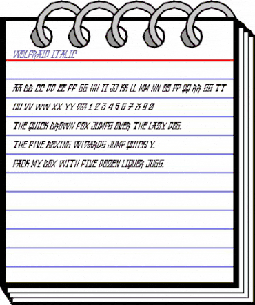 Wolfraid Italic Regular animated font preview