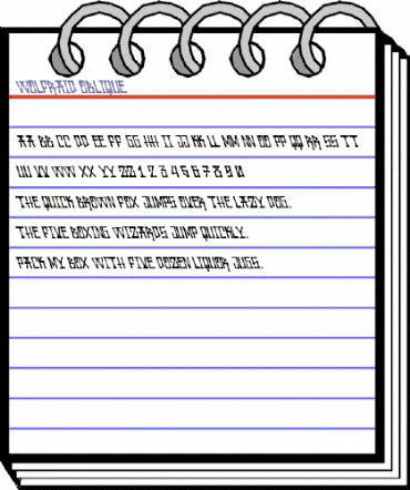 Wolfraid Oblique Regular animated font preview