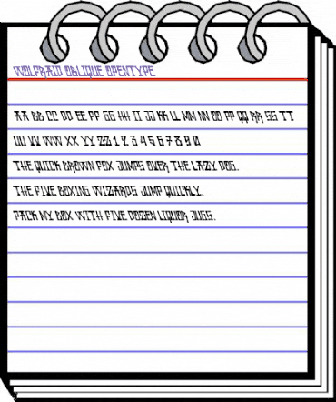 Wolfraid Oblique Regular animated font preview