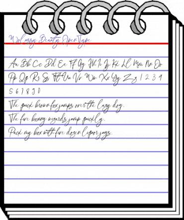 Wolussy Beauty Regular animated font preview