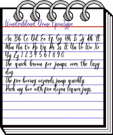 Wonderblend Demo Regular animated font preview
