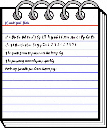 Wonderfull Bali Regular animated font preview