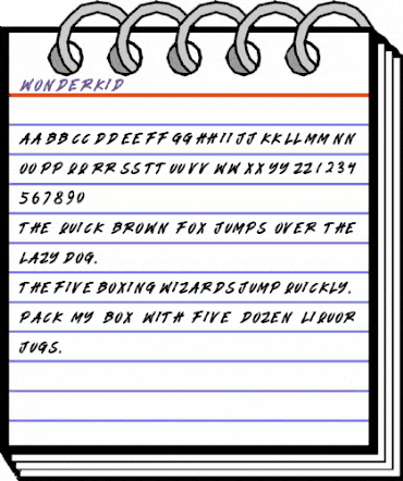 WONDERKID Regular animated font preview