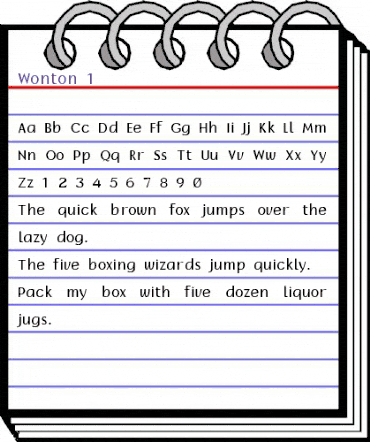 Wonton 1 Regular animated font preview