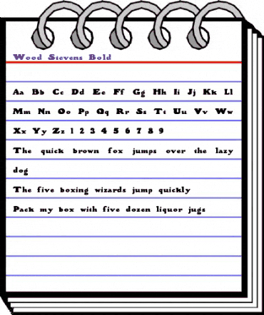 Wood Stevens Bold Regular animated font preview