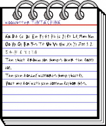 woodcutter TINTA CHINA Regular animated font preview