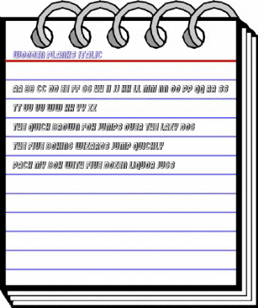 Wooden Planks Italic animated font preview