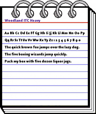 Woodland ITC Heavy animated font preview