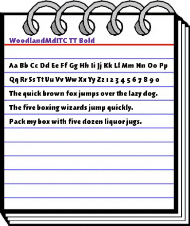 WoodlandMdITC TT Bold animated font preview