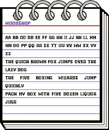 Woodshop Regular animated font preview