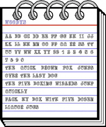Woodys Regular animated font preview