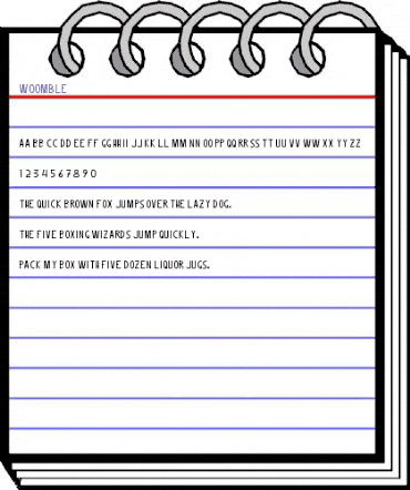 Woomble Regular animated font preview