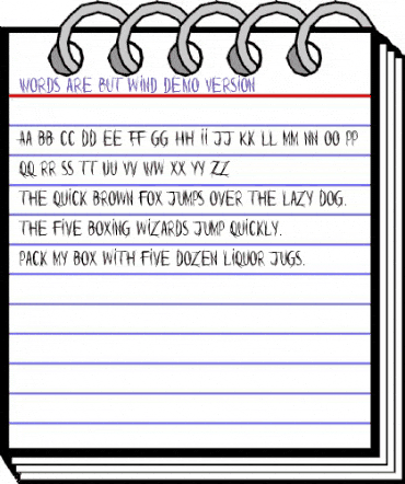 Words are but wind Regular animated font preview
