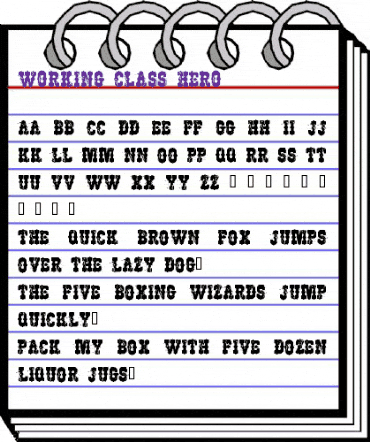 Working Class Hero Regular animated font preview