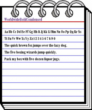 WorldwideBoldCondensed Regular animated font preview