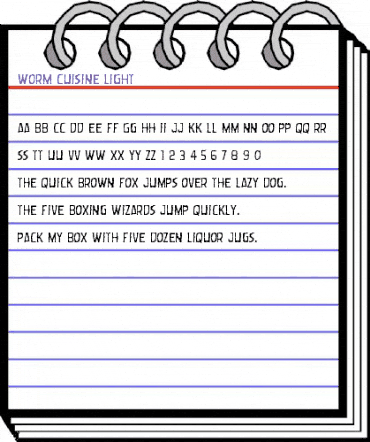 Worm Cuisine Light Light animated font preview