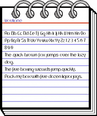 Wouliane Regular animated font preview