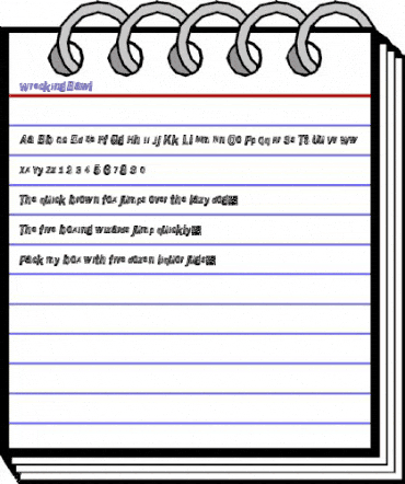 WreckingBawl Regular animated font preview