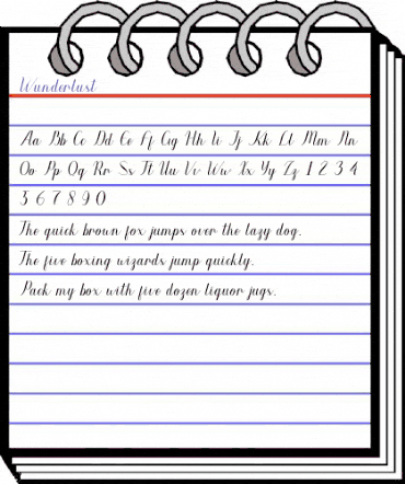 Wunderlust Regular animated font preview