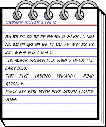 xBONES Rough Italic Italic animated font preview