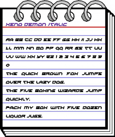 Xeno-Demon Italic Italic animated font preview