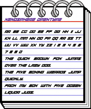 xenosphere Regular animated font preview