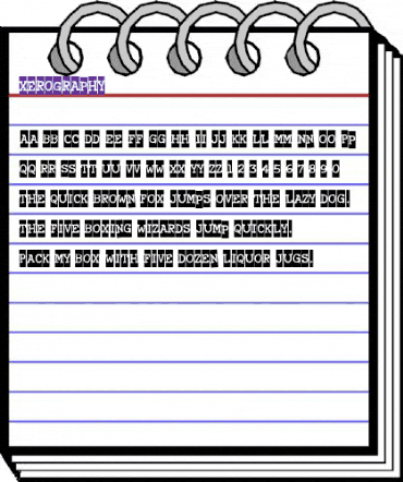 Xerography Regular animated font preview