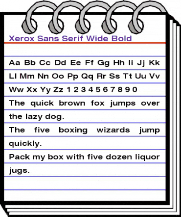 Xerox Sans Serif Wide Bold animated font preview Xerox Sans Serif Wide Bold animated font preview