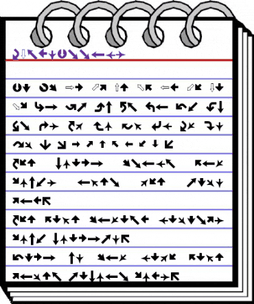 XIngyArrows Regular animated font preview